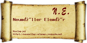 Neumüller Elemér névjegykártya